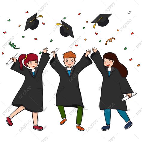 Throwing Graduation Caps Png Transparent Happy Graduation Boy And Girl