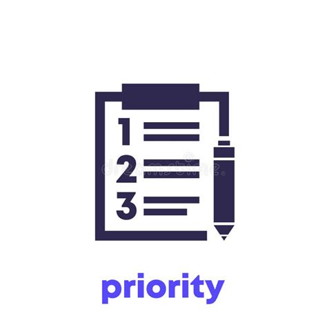 Priority Prioritize Icon On White Stock Vector Illustration Of