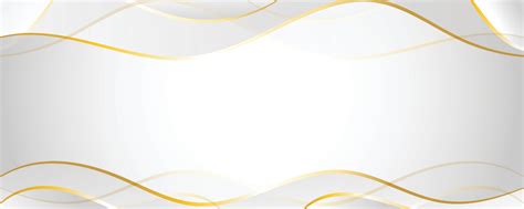 White And Gray Paper With Gold Line Horizontal Banner Background