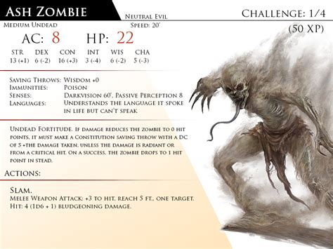 Pin By Robin Durnell On Campanha 5e Zombie Monster Cards Dandd