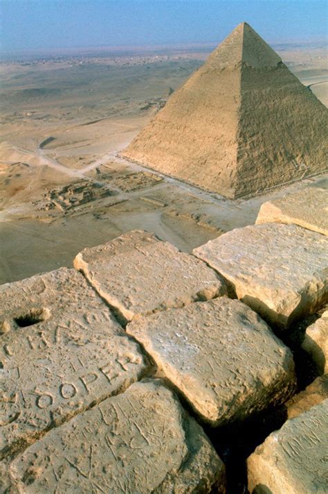 View Of The Pyramid Of Khafre From The Summit Of Great Pyramid Of Khufu