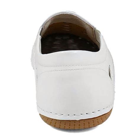 Stacy Adams Orion White Genuine Perforated Leather Moc Toe Slip On