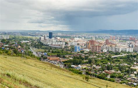 View Of Krasnoyarsk From Karaulnaya Mountain Viewpoint Russia