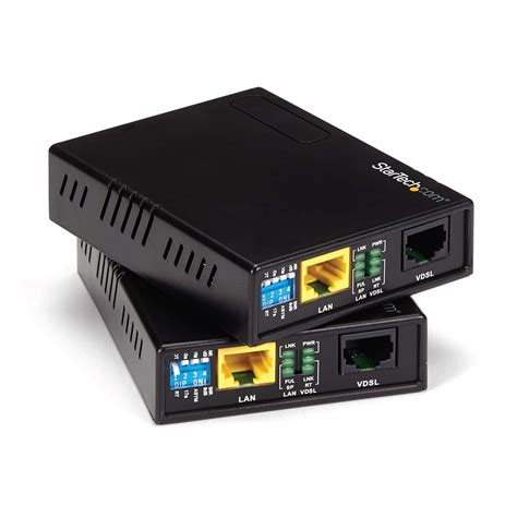 StarTech.com 10/100 Mbps VDSL2 Ethernet Extender Over RJ11 Phone Line Kit - 1km Network Extender ...