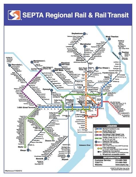 Philadelphia Regional Train Map Transit Map Subway Map