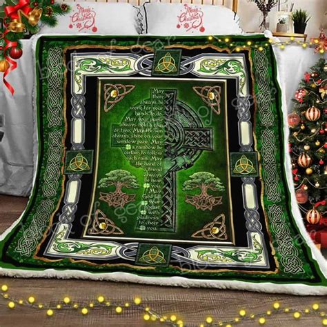 May God Fill Your Heart With Gladness To Cheer You Irish Celtic Cross Blanket Hot Sale