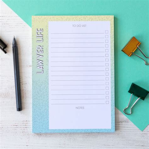 Lawyer Life Lawyer Notepad A5 Notepad To Do List Bettie Confetti
