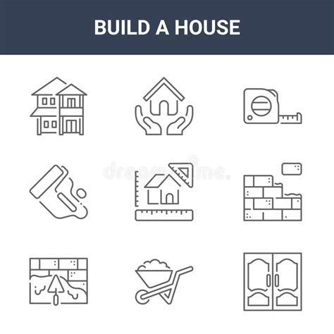 9 Build A House Icons Pack Trendy Build A House Icons On White
