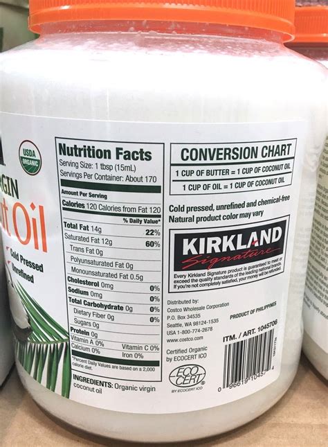 2 X Kirkland Organic Virgin Coconut Oil Cold Pressed Unrefined 248l