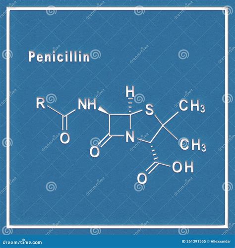 Penicillin Antibiotic Drug Structural Chemical Formula Stock Image