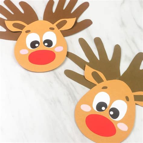 Handprint Reindeer Craft For Kids Free Template