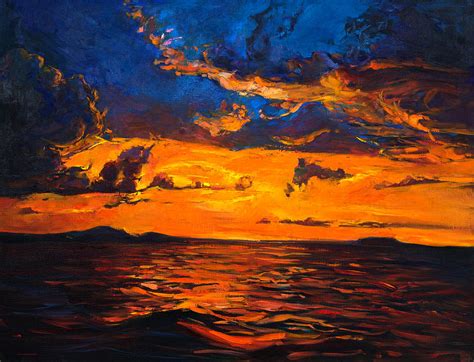 Sunset Over Ocean By Ivailo Nikolov Painting By Boyan Dimitrov