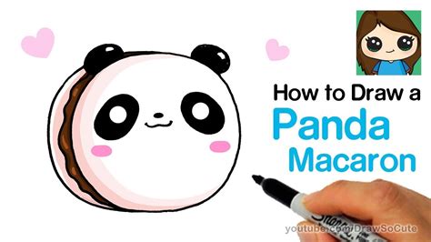 How To Draw A Panda Macaron Cute And Easy Youtube