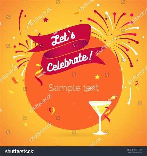 Lets Party Lets Celebrate Invitation Background Stock 