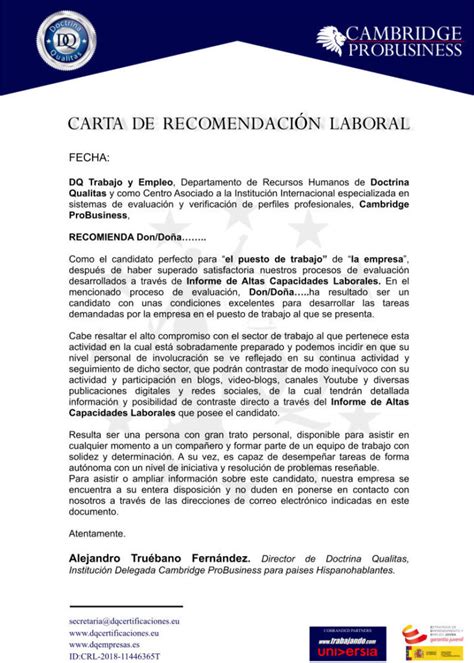 Carta De Recomendación Laboral ¡partes Estructura Y Ejemplos 2022