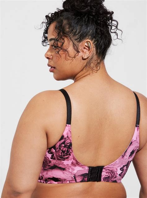 Plus Size Everyday Wire Free Lightly Lined Print 360° Back Smoothing