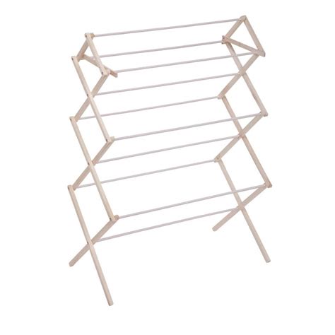 Nutscene's wooden clothes airer is a spruce wood drying rack with a zigzag design inspired by victorian clothes dryers; Honey-Can-Do Wood Knockdown Drying Rack-DRY-01168 - The ...
