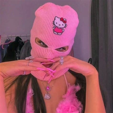 pink aesthetic baddie ski mask aesthetic image about aesthetic in pfp images and photos finder
