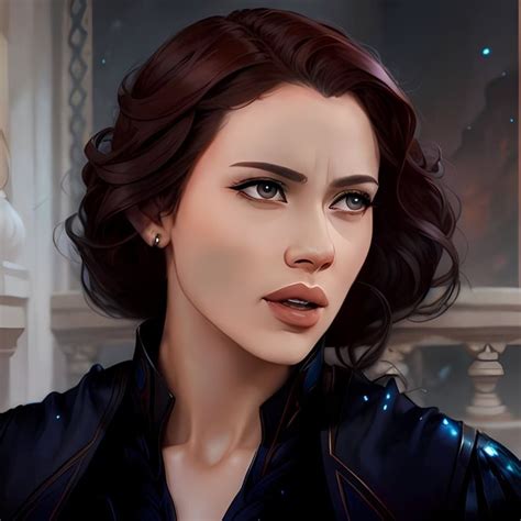 Natasha Romanoff Fantasy Filter Black Widow Marvel Portrait