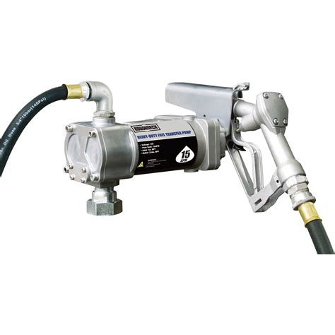 Roughneck 12v Fuel Transfer Pump — 15 Gpm Manual Nozzle Hose