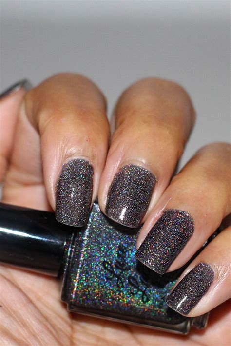 Hypnotize Holographic Nail Polish Black Etsy Holographic Nails