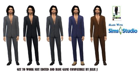 Gettowork Male Suit Edited At Julietoon Julie J Sims 4 Updates