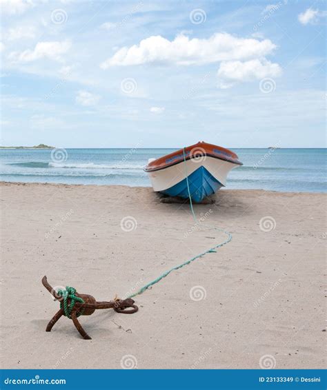 Lonely Boat On Beach Stock Image 23133349