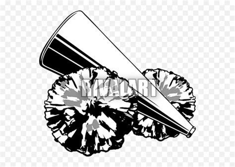 Cheer Megaphone And Poms Png Transparent Pom Poms Cheer Black And White Cheer Png Free