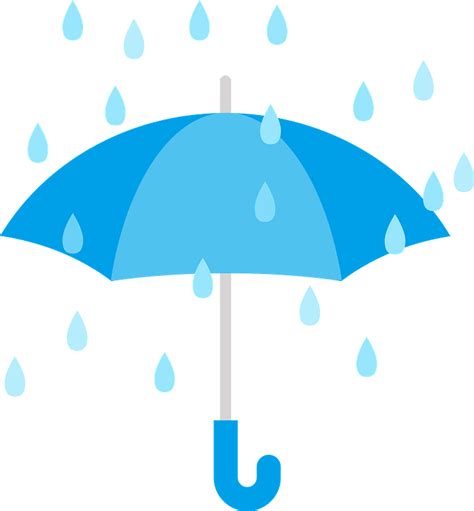 Open Blue Umbrella In The Rain Clipart Free Download Transparent Png