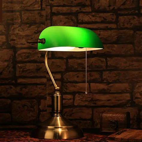 Buy 1 Pcs Green Glass Lampshade Table Reading Lamp