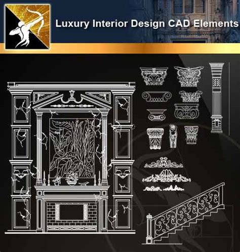 Luxury Interior Design Cad Elements Autocad Decoration Blocksdrawings