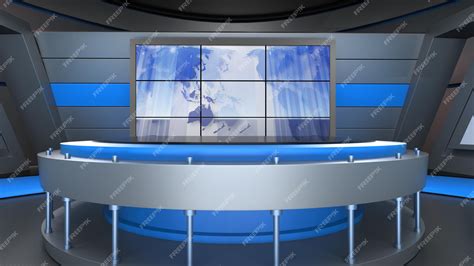 Premium Photo News Studio Backdrop For Tv Shows Tv On Wall3d Virtual