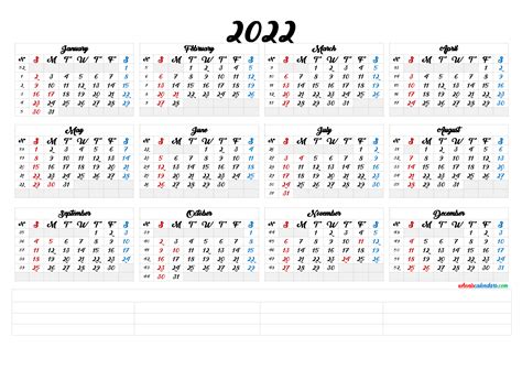 2022 Calendar Printable Us Download Free Noolyocom Free Download