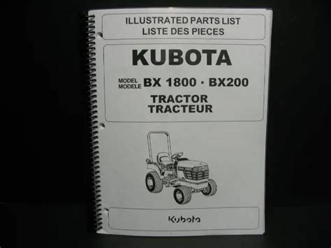Kubota 97898 41286 Bx1800bx2200 Parts Manual