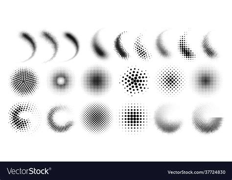Halftone Gradient Spray Dots And Circles Half Vector Image