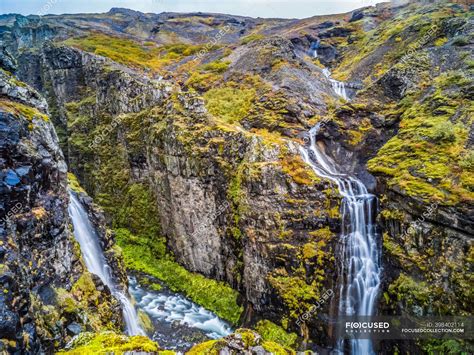 glymur the second highest waterfall in iceland with a cascade of 198 metres hvalfjaroarsveit