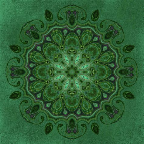 Emerald Mandala Digital Art By Irene Moriarty Pixels