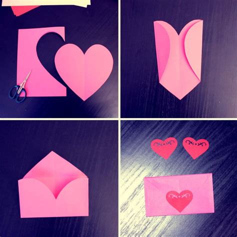 2 Carte Originale Pour La Saint Valentin Enveloppe Cœur Papier à Motif à Télécharger