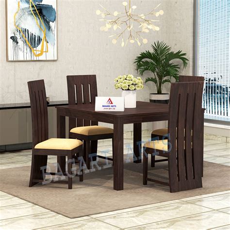 Buy Bagari Arts Wooden Solid Sheesham Wood Dining Table 4 Seater Dining