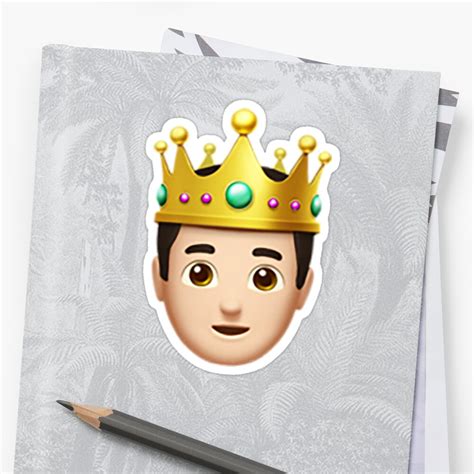 King Emoji Sticker By Qualitytrash Redbubble