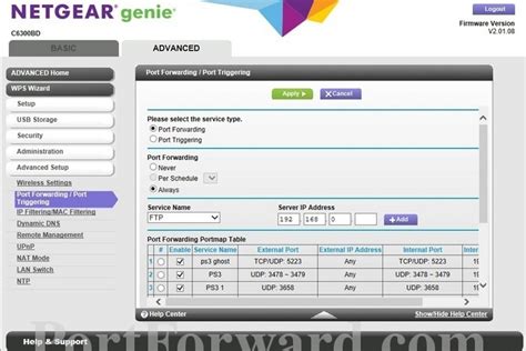 For example, you cannot set up port forwarding for port 100 for two pcs(server) at the same time. Netgear C6300BD Port Forwarding Router Screenshot ...