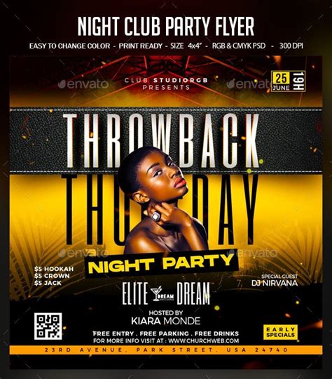 Night Club Party Flyer Print Templates Graphicriver