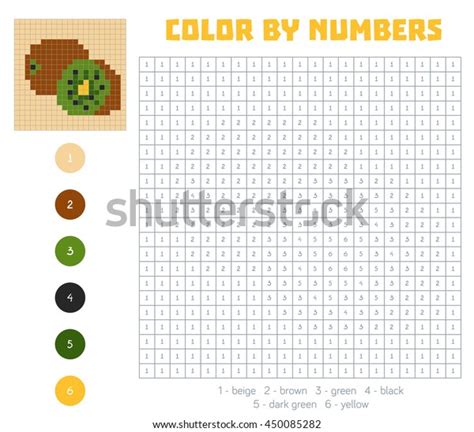 Color By Number Education Game For Children Fruits And Vegetables