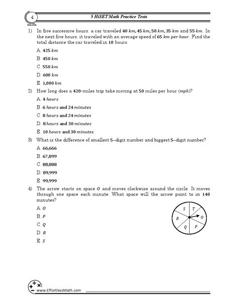 5 HiSET Math Practice Tests Extra Practice To Help Achieve An