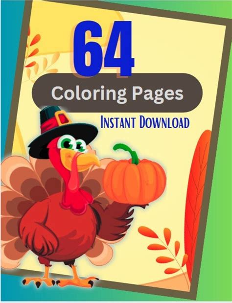 Happy Turkey Day Coloring Pages Etsy