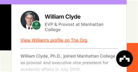 William Clyde Evp And Provost At Manhattan College The Org