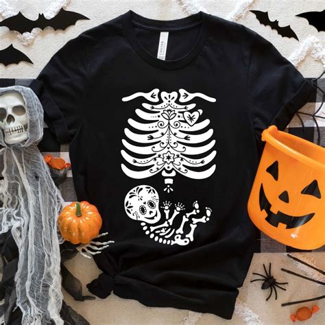 Skeleton Maternity Halloween Shirt Pregnant Skeleton Shirt Etsy
