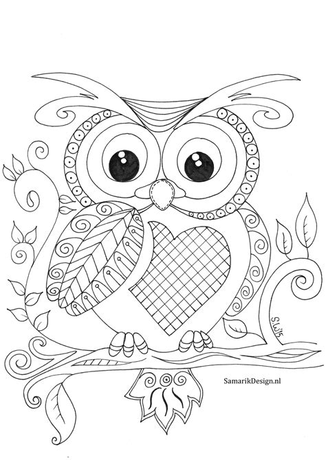 Owl Coloring Pages For Adults At Free