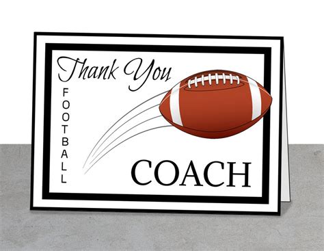 Football Coach Thank You Card Printable 5 X 7 Card Team Etsy