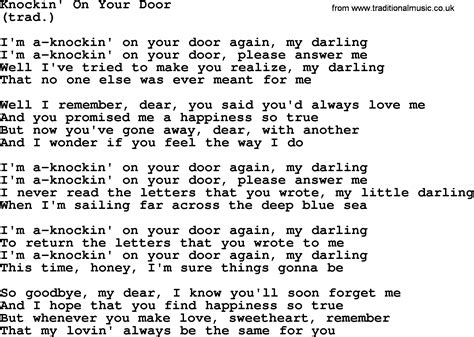 Knockin On Your Door By The Byrds Lyrics With Pdf